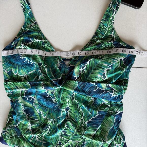 Chaps One Piece Swimsuit Women 22W Tropical Vacation Resort Island Coastal Beach - Picture 11 of 14